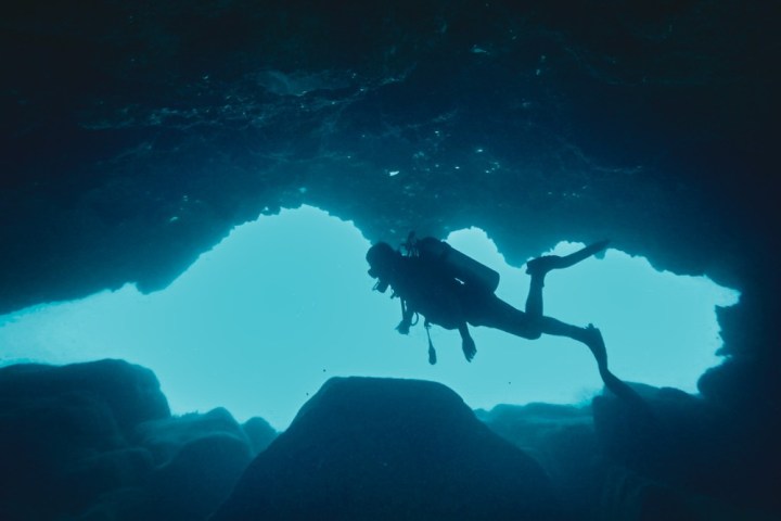a person swimming in the water